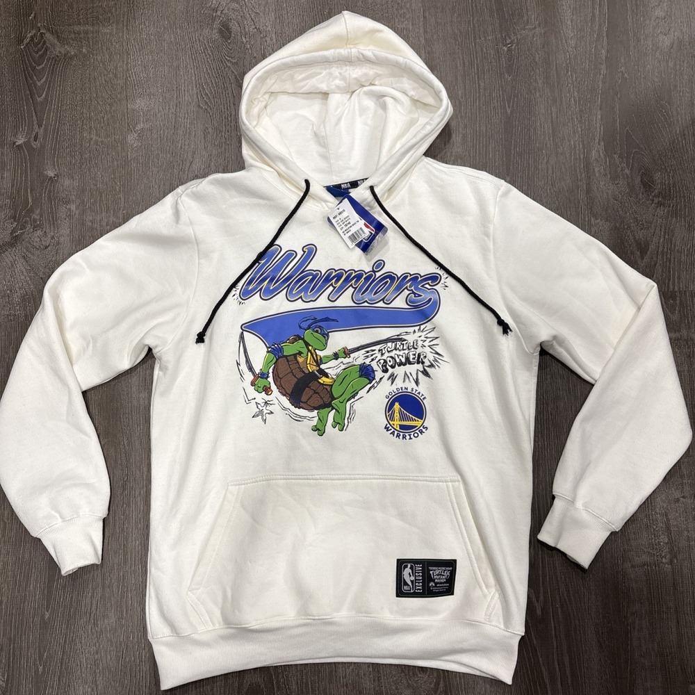 NWT NBA Teenage Mutant Ninja Turtles TMNT x Golden State Warriors Hoodie Size M